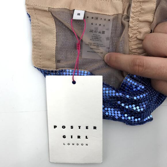 Poster Girl The Brooke Chainmail Metal Mesh Bra Top M Corset Lace Up Strapless - Picture 6 of 9